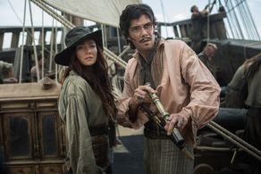Toby Schmitz and Clara Paget in Black Sails (2014)