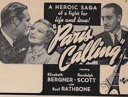 Randolph Scott, Basil Rathbone, and Elisabeth Bergner in Paris Calling (1941)