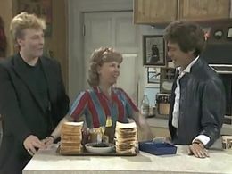 Lionel Blair, Sandi Toksvig, and James G. in No 73 (1982)