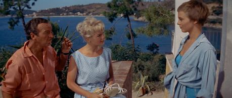 David Niven, Mylène Demongeot, and Jean Seberg in Bonjour Tristesse (1958)