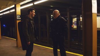 Nico Perrino and Ira Glasser during the filming of 