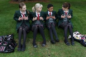 Georgia Henshaw, Eleanor Tomlinson, Georgia Groome, and Manjeeven Grewal in Angus, Thongs and Perfect Snogging (2008)