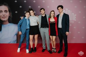 Gordon Rocks with Rachel Walden, Charlie Robinson, Pauline Chalamet, and Luca Balser, at The Directors Fortnight (La Qui