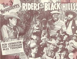 Roscoe Ates, Ray Corrigan, Ann Evers, Robert Livingston, Jack O'Shea, and Fred 'Snowflake' Toones in Riders of the Black