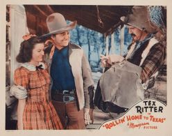 Slim Andrews, Virginia Carpenter, and Tex Ritter in Rollin' Home to Texas (1940)