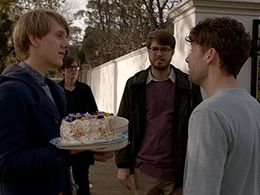 Keegan Joyce, Hannah Gadsby, Josh Thomas, and Thomas Ward in Please Like Me (2013)