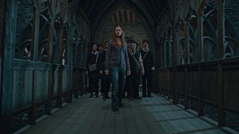 Devon Murray, Bonnie Wright, Katie Leung, William Melling, Afshan Azad, and Isabella Laughland in Harry Potter and the D