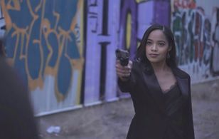 A still from ‘Loose Ends’ clip as Ava a Mafia Boss.