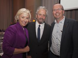 Michael Douglas, Col Needham, and Tina Brown