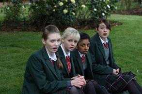 Georgia Henshaw, Eleanor Tomlinson, Georgia Groome, and Manjeeven Grewal in Angus, Thongs and Perfect Snogging (2008)