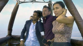 Jeannine Kaspar, Zach Rose, Diljohn Singh, and Marianna Rosset in S.O.S. Survive or Sacrifice (2020)