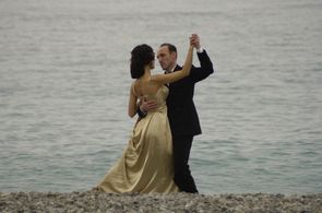 Dolores Chaplin and Karl Markovics in The Counterfeiters (2007)