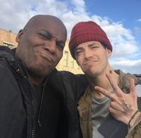 On the set of Tom & Grant 2017 with Grant Gustin