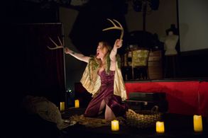 Madison Young in theatrical performance of Reveal All Fear Nothing