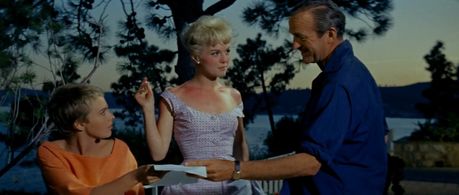 David Niven, Mylène Demongeot, and Jean Seberg in Bonjour Tristesse (1958)