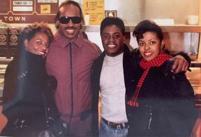 w/Mom, Sister & Stevie Wonder