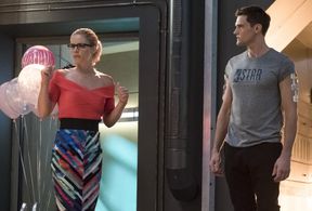 Hartley Sawyer and Emily Bett Rickards in The Flash (2014)