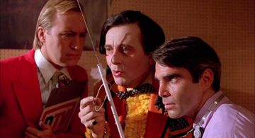 Ray Charleson, Barry Humphries, and Jeremy Newson in Shock Treatment (1981)