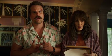 Winona Ryder and David Harbour in Stranger Things (2016)