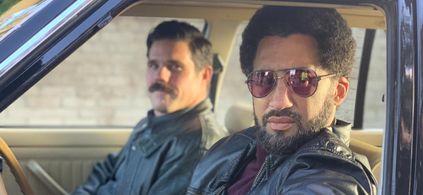 Justin Wade on the set of 