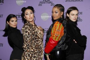 Diane Guerrero, Kali Uchis, Ava Capri, and Ashley Jackson at an event for Blast Beat (2020)