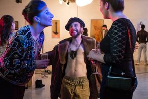 Bryn Woznicki, Steven Anthony Lawrence and Chelsea Morgan on the set of 