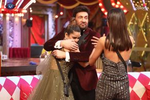Shekhar Suman, Priyanka Chahar Choudhary, and Archana Gautam in Bigg Boss: Archana remains adamant (2023)