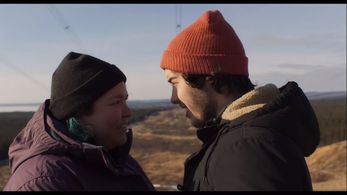 Étienne Galloy and Sharon Fontaine-Ishpatao in Kuessipan (2019)