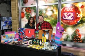 James Zahn and Brittney Payton on FOX 32 Chicago, November, 2019.