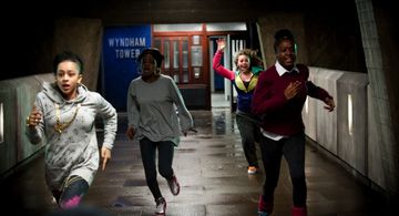 Danielle Vitalis, Paige Meade, Gina Antwi, and Natasha Jonas in Attack the Block (2011)
