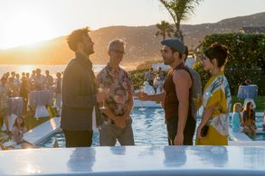Andy Dick, Miguel Ángel Silvestre, Eréndira Ibarra, and Cheyenne Jackson in Sense8 (2015)