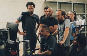 Jody Lee Lipes and Derek Cianfrance on the set of I Know This Much Is True