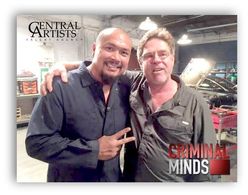 ACTOR Crispin Alapag Criminal Minds Director Glenn Kershaw CBS JOE MANTEGNA SHEMAR MOORE THOMAS GIBSON AJ COOK MATTHEW G