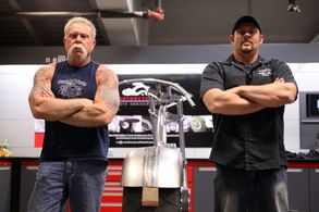 Paul Teutul Jr. and Paul Teutul Sr. in American Chopper Live: The Build Off (2011)