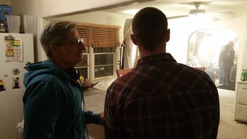 On the set of Ribbons with Elias Matar and Brian Krause.