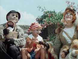 Rolan Bykov, Dmitriy Iosifov, and Elena Sanaeva in The Adventures of Buratino (1976)