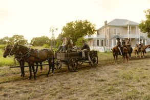Pierce Brosnan, James Parks, Matthew Posey, Sean Alan Stone, and J. Quinton Johnson in The Son (2017)