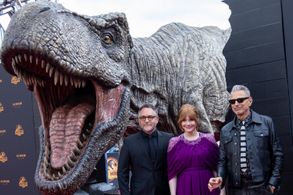 Jeff Goldblum, Bryce Dallas Howard, and Colin Trevorrow at an event for Jurassic World: Dominion (2022)