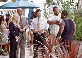 Eddie Cibrian, Rex Linn, Omar Benson Miller, Emily Procter, and Shawn Woods in CSI: Miami (2002)