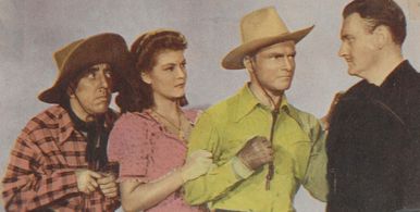 Don 'Red' Barry, Brian O'Hara, Helen Talbot, and Wally Vernon in California Joe (1943)