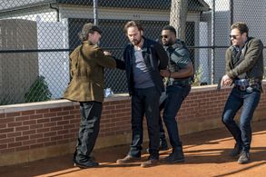 Elias Koteas, Billy Burke, Patrick John Flueger, and LaRoyce Hawkins in Chicago P.D. (2014)