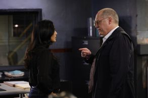 Anya Banerjee and James Spader in The Blacklist
