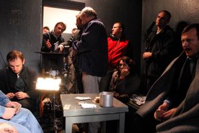 Rafal Wieczynski, Adam Woronowicz, Waldemar Szmidt on the set of 