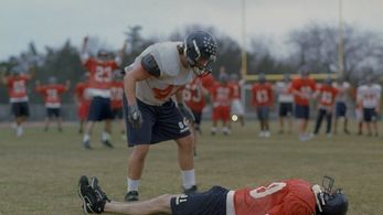 Drake (Luke Coffee) tackles Nick (Justin Talt) in 