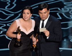Robert Lopez and Kristen Anderson-Lopez at an event for The Oscars (2014)