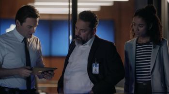 Felix Solis, Kevin Zegers, and Michelle Núñez in The Rookie: Feds (2022)