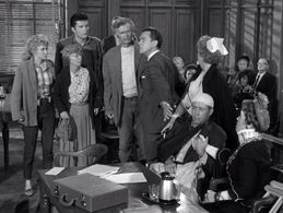 Buddy Ebsen, Max Baer Jr., Donna Douglas, Kathleen Freeman, Dean Harens, Irene Ryan, and Murvyn Vye in The Beverly Hillb