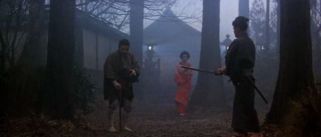 Shintarô Katsu, Yoshiko Mita, and Makoto Satô in Samaritan Zatoichi (1968)