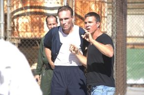 Ash Adams Directs Peter Greene on the set of Once fallen