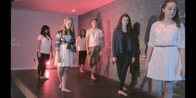 Erin Morris, Sydney Thomas, Jessica Jordan, Matthew Becker, Grace Clark, and Jadyn Appel in Up on High Ground (2014)